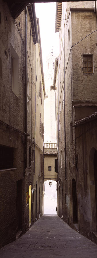 Architecture Photograph - Narrow Alley With Old Buildings, Siena by Panoramic Images
