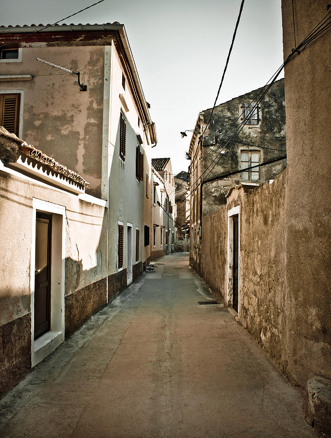 Narrow mediterranean street in Dalmatia Photograph by Brch Photography