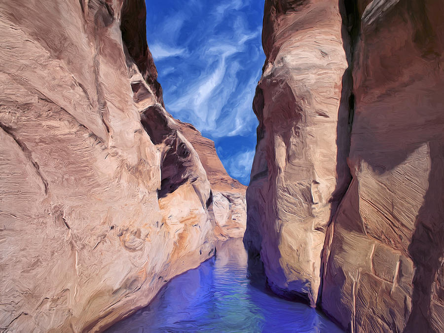 Narrow Passage in Antelope Canyon Painting by Dominic Piperata