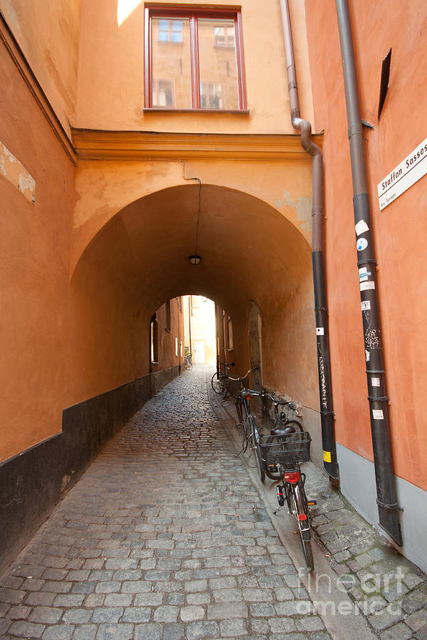 Narrow Stockholm Street Sweden Photograph by Thomas Marchessault