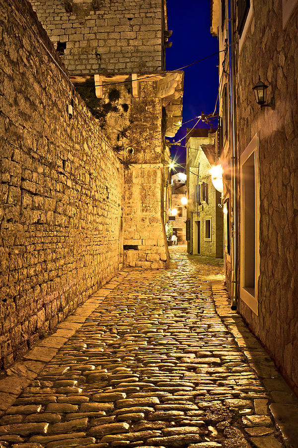 Narrow stone street in Vodice Photograph by Brch Photography