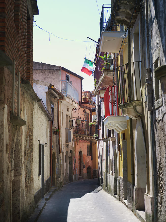 Narrow Street At Sicily Photograph by Johner Images