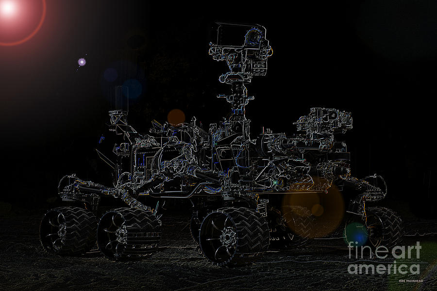 NASA Vehicle System VSTB Rover on the dark side Digital Art by Vintage Collectables