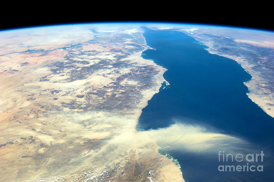 NASA Egyptian Dust Plume and Red Sea Photograph by Rose Santuci-Sofranko