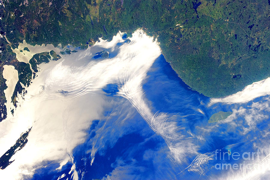 NASA Gravity Waves and Sunglint on Lake Superior Photograph by Rose Santuci-Sofranko