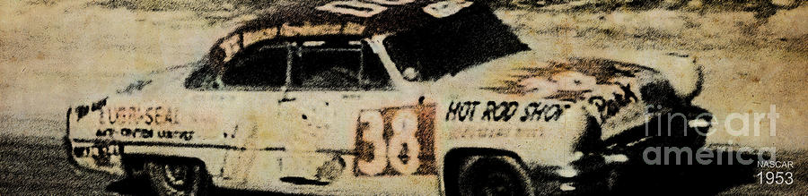 Nascar Drawing - Nascar 1953 by Drawspots Illustrations Nascar Drawing - Nascar 1953 by Drawspots Illustrations