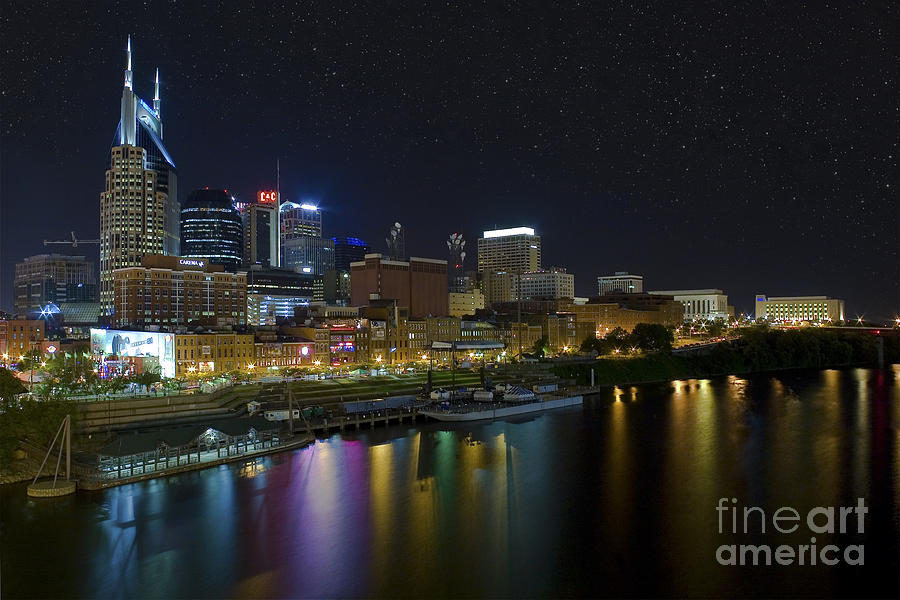 Nashville Photograph - Nashville at Night by Dieter Spears