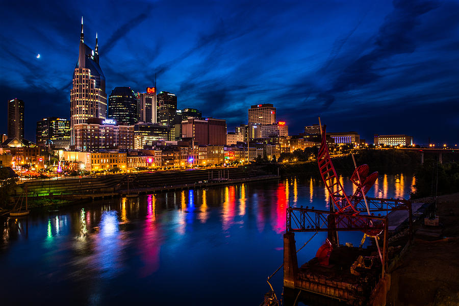 Nashville at Night Photograph by Randy Scherkenbach