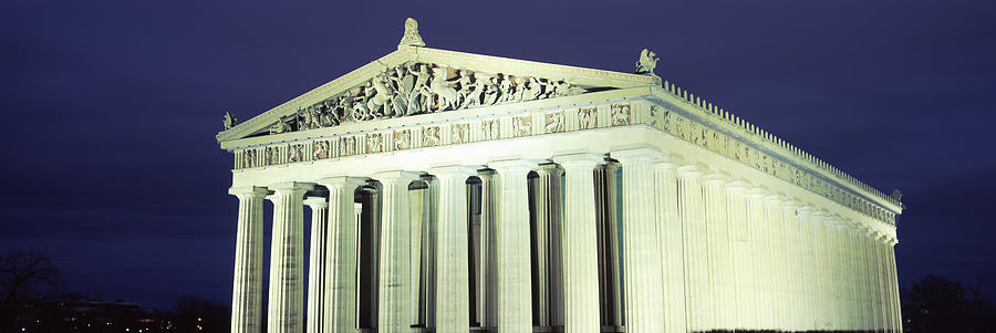 Nashville Parthenon At Night Photograph by Panoramic Images