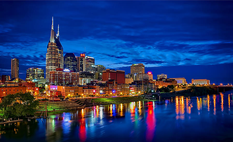 Nashville Skyline at Night Panorama Photograph by Dan Holland Pixels