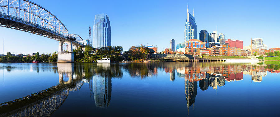 Nashville Skyline Reflected In The Photograph by Moreiso