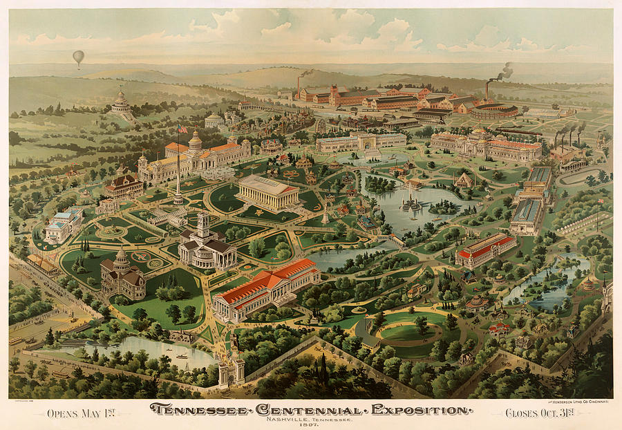 Nashville Tennessee Centennial Exposition Map 1897 Drawing by Mountain Dreams