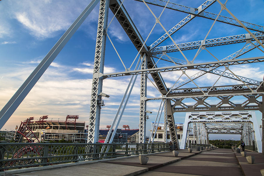 Nashville Tennessee Pedestrian Bridge Day Photograph by John McGraw