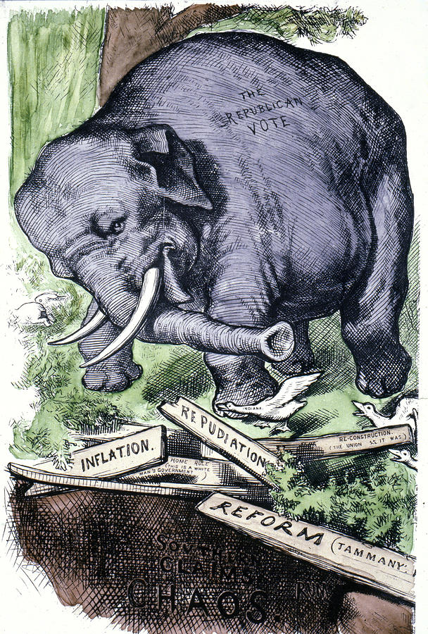 Elephant Painting - Nast Republican Elephant by Granger
