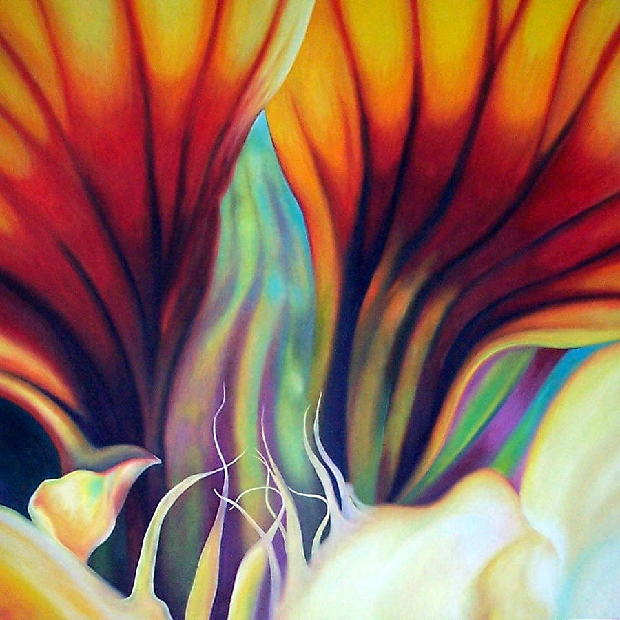 Flowers Still Life Painting - Nasturtium by Glenda Stevens