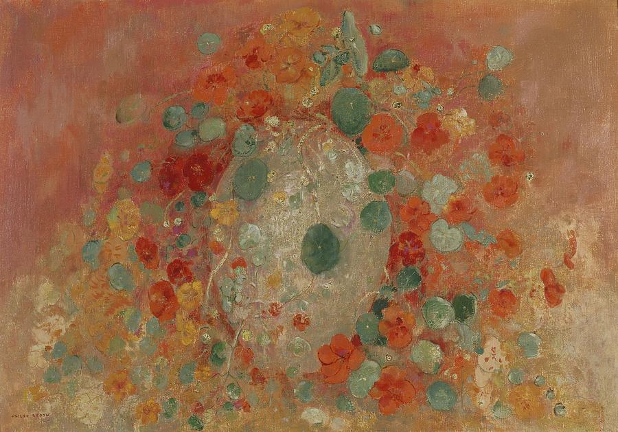Flower Painting - Nasturtiums, 1905 by Odilon Redon