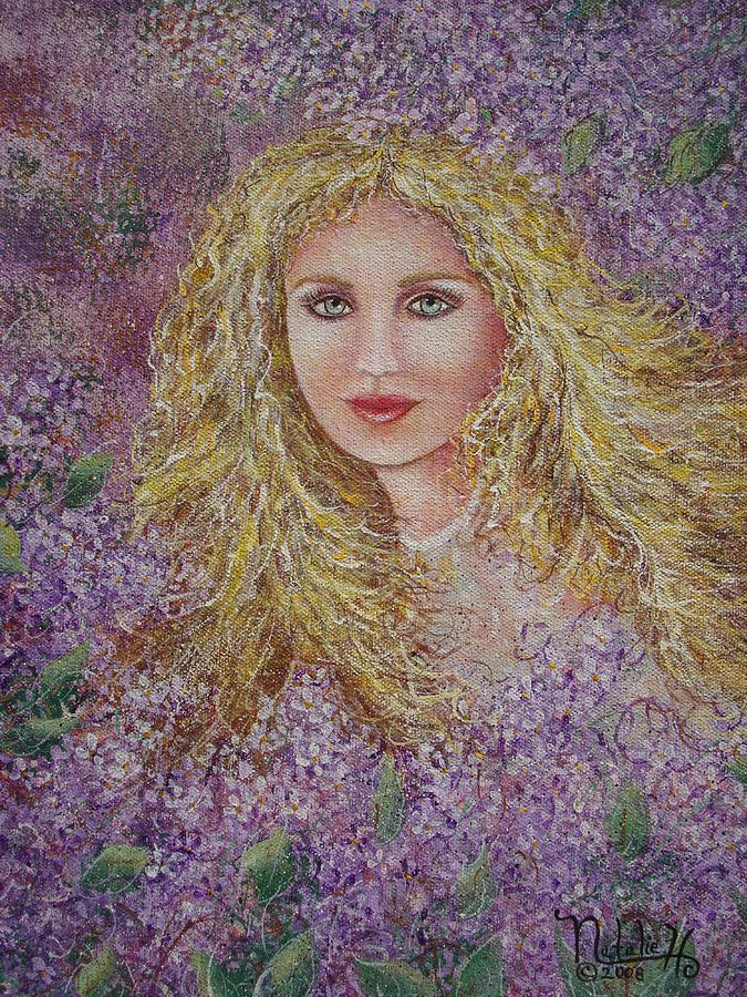 Natalie In Lilacs Painting by Natalie Holland