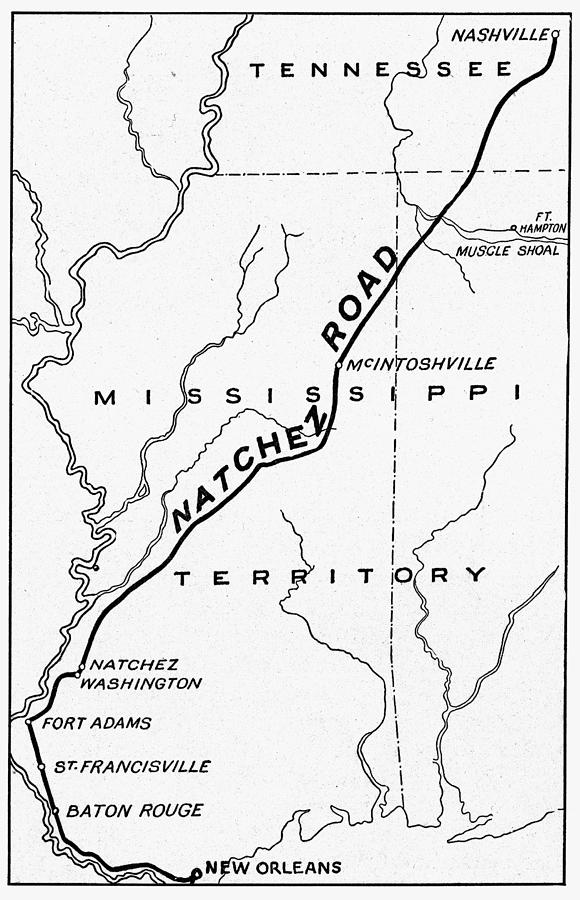 Natchez Trace, 1816 Drawing by Granger