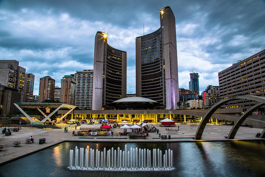Nathan Phillips Square At Dusk Photograph by Levin Rodriguez