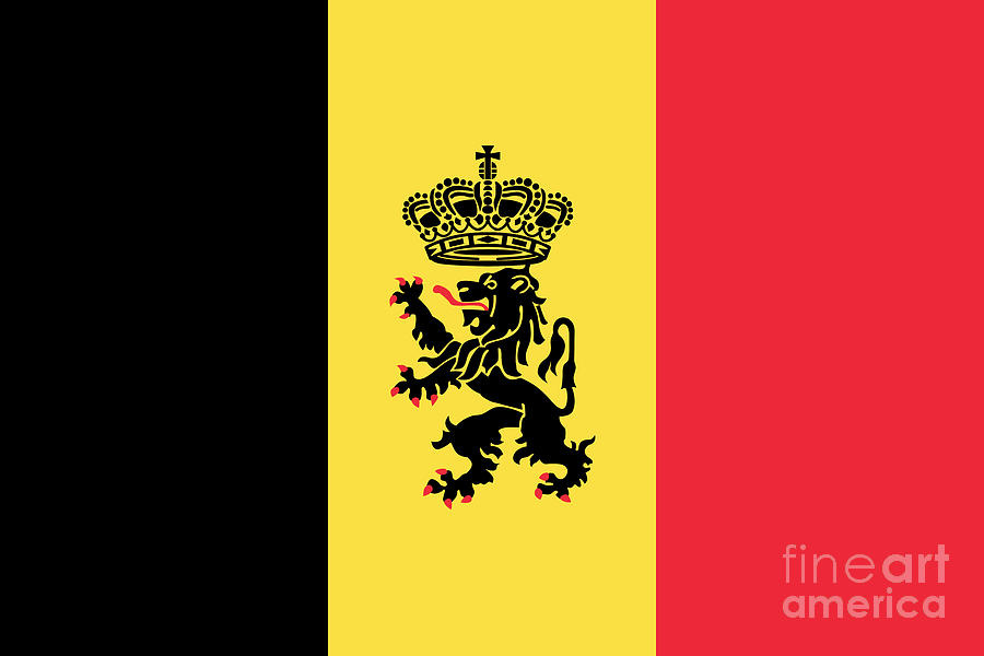 National emblem flag of the kingdom of Belgium Digital Art by Sterling Gold