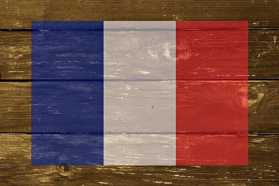 Lafayette Digital Art - France National flag on Wood by Movie Poster Prints