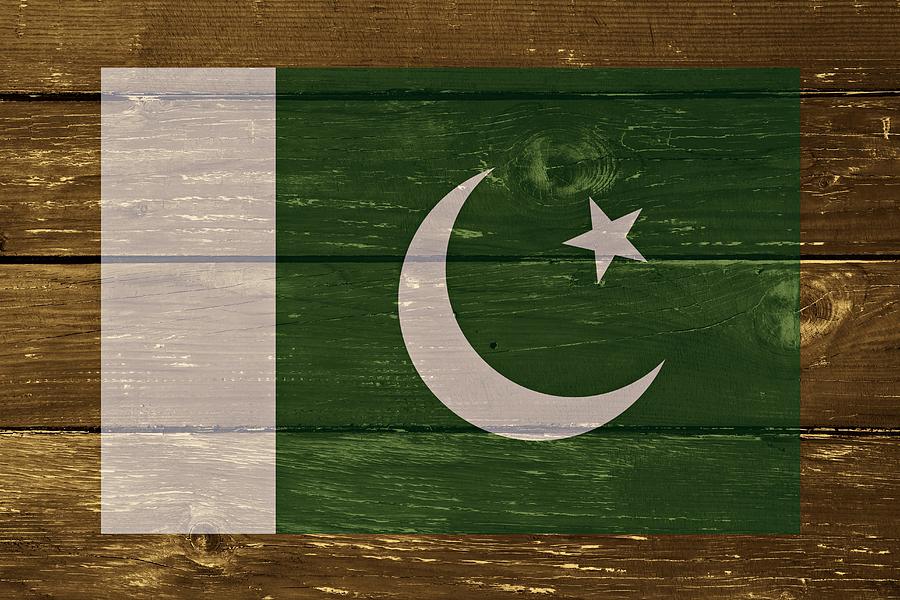 Flag Digital Art - Pakistan National flag on Wood by Movie Poster Prints