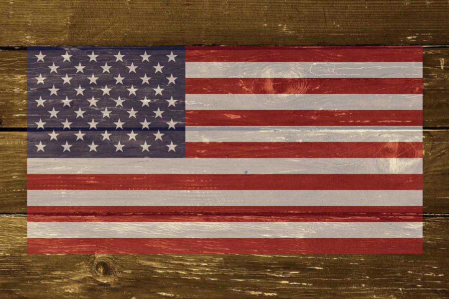 United States of America National Flag on Wood Digital Art by Movie Poster Prints