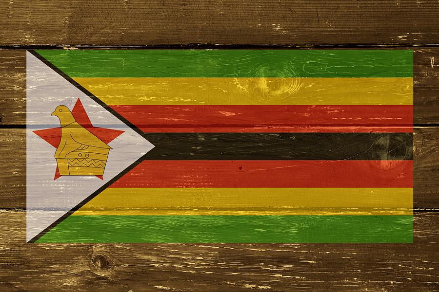 Zimbabwe National flag on Wood Digital Art by Movie Poster Prints