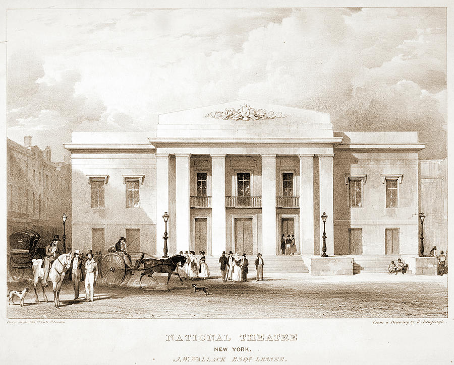 National Theatre Drawing - National Theatre, New York. J.w. Wallack by Litz Collection