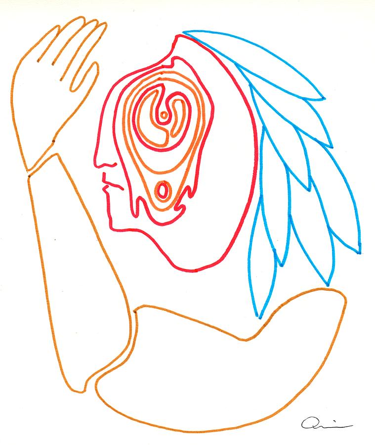 Native 1969 Drawing by Jeffrey Quiros