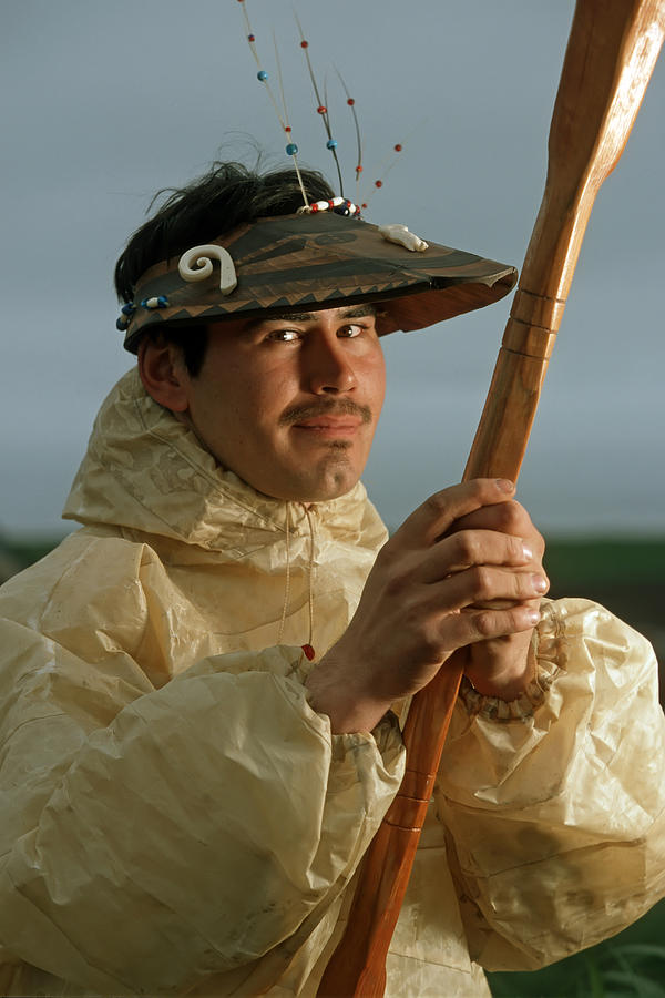 Native Alaskan And Raincoat Photograph By Clark James Mishler