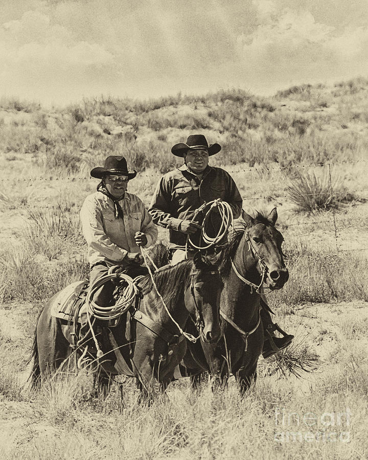 Horse Photograph - Native American Cowboys by Priscilla Burgers