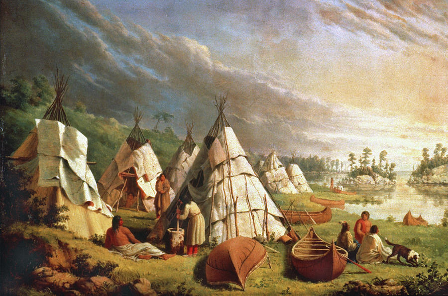 Native American Encampment Painting by Paul Kane
