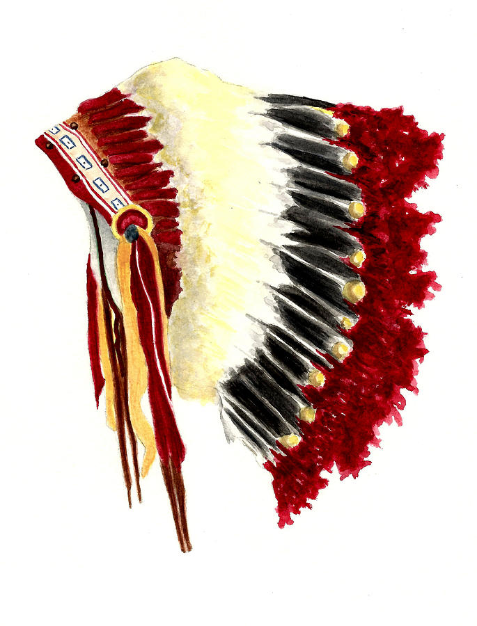 Headdress Painting - Native American Headdress by Michael Vigliotti