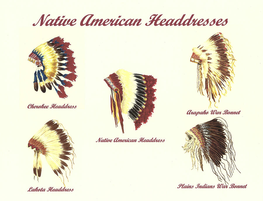 Native American Headdresses Number 4 Painting by Michael Vigliotti