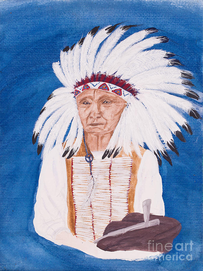 Native American indian painting by Carolyn Bennett Painting by Simon Bratt