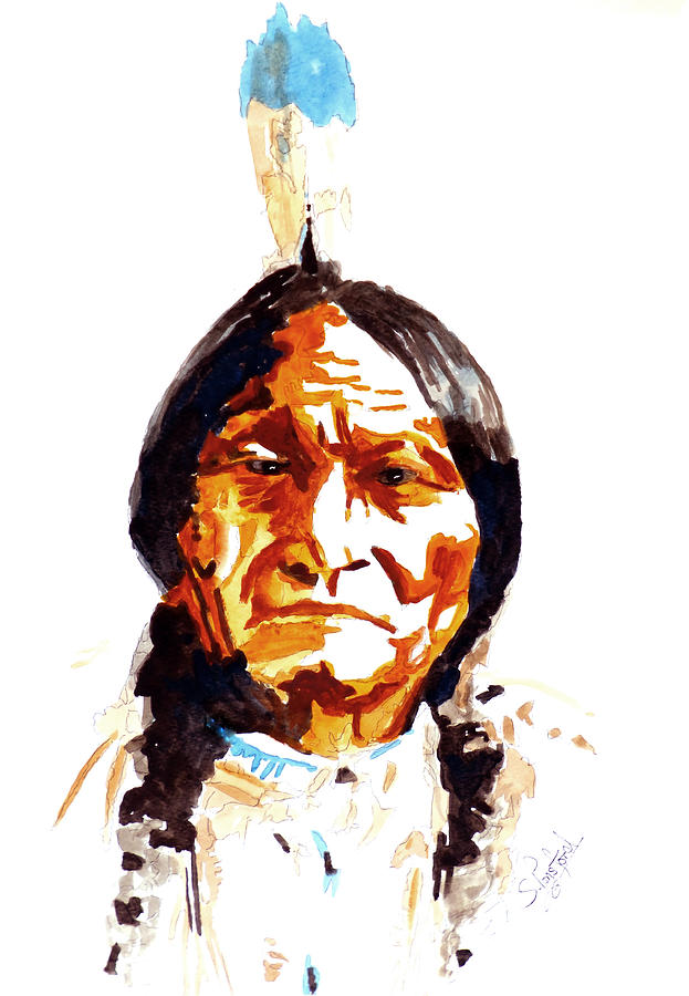 Native American Indian Painting by Steven Ponsford
