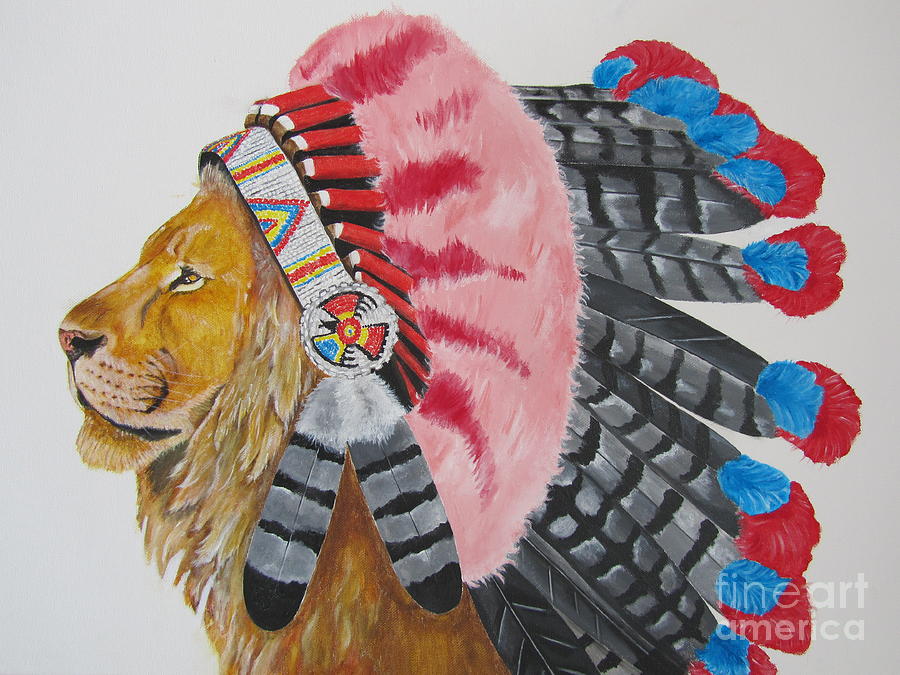 native american lion painting by jeepee aero native american lion painting by jeepee aero