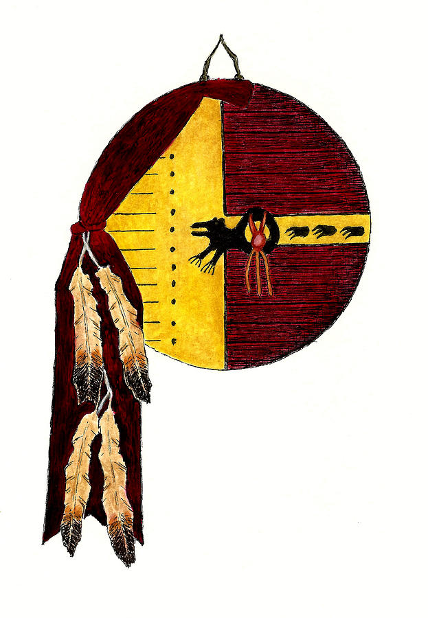 Native American Medicine Bear Shield Painting