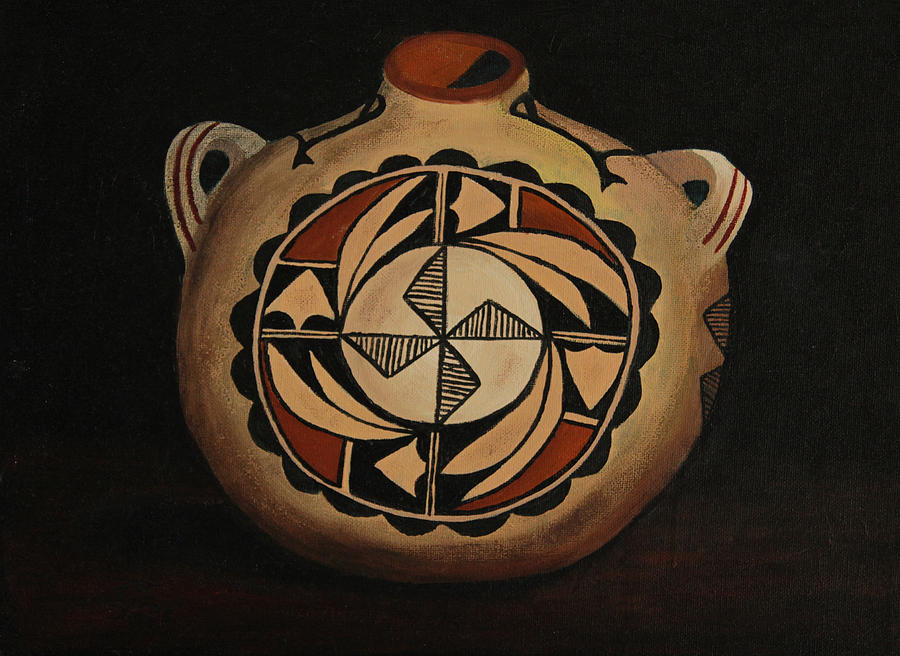 Native American Pottery Jug Painting by Petra Stephens