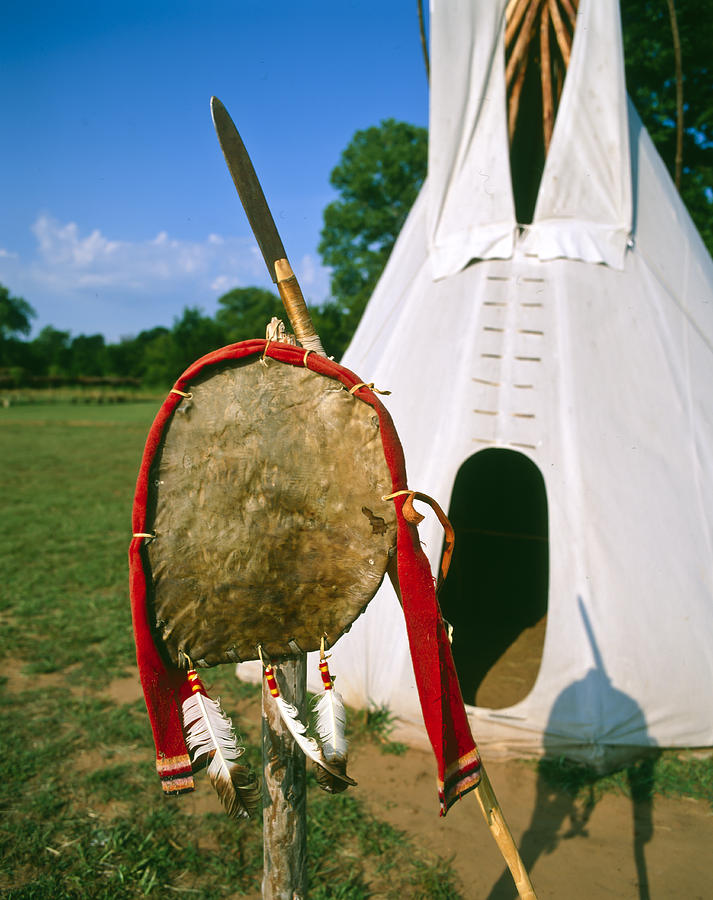 Native American Shield And Spear Photograph