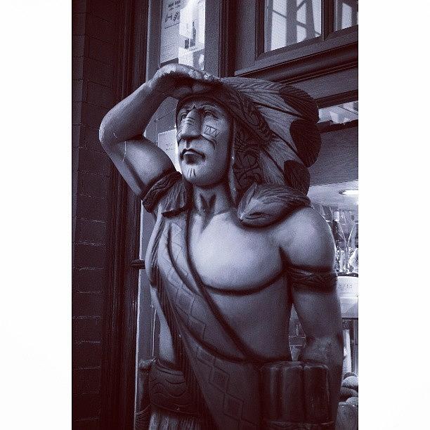 Monochromatic Photograph - Native American Statue #statue #bw by Mish Hilas