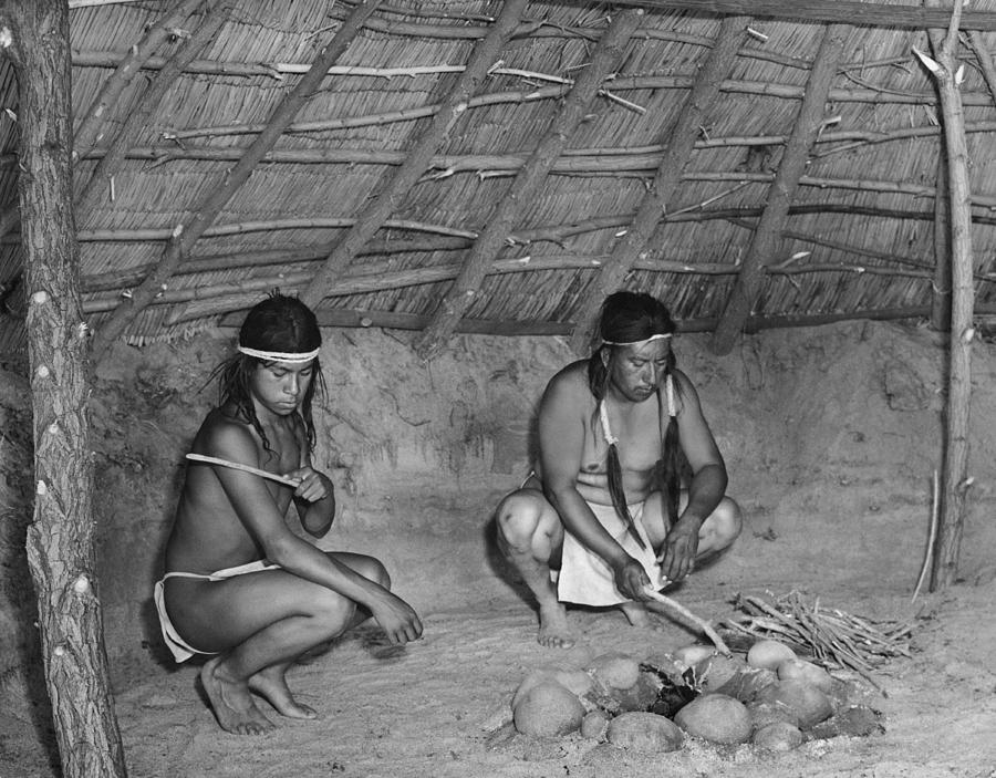 Native American Sweat Lodge #1 Photograph by Underwood Archives Onia