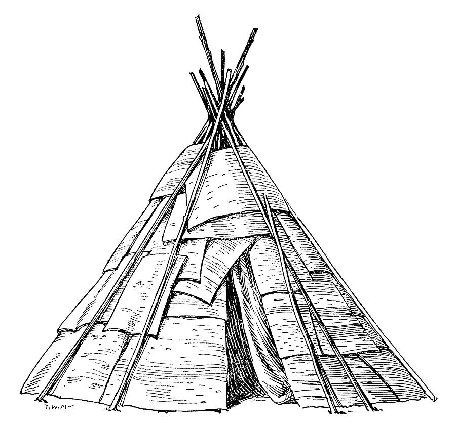 Native American Wigwam Drawing by Granger Pixels