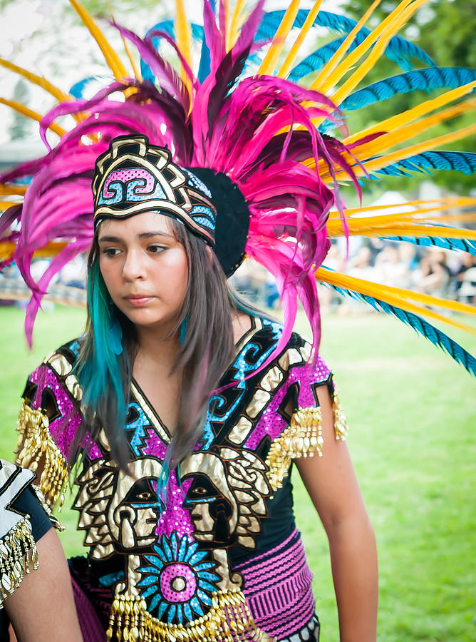 Native American Woman In Bright Costume Photograph By Daniela Roberts