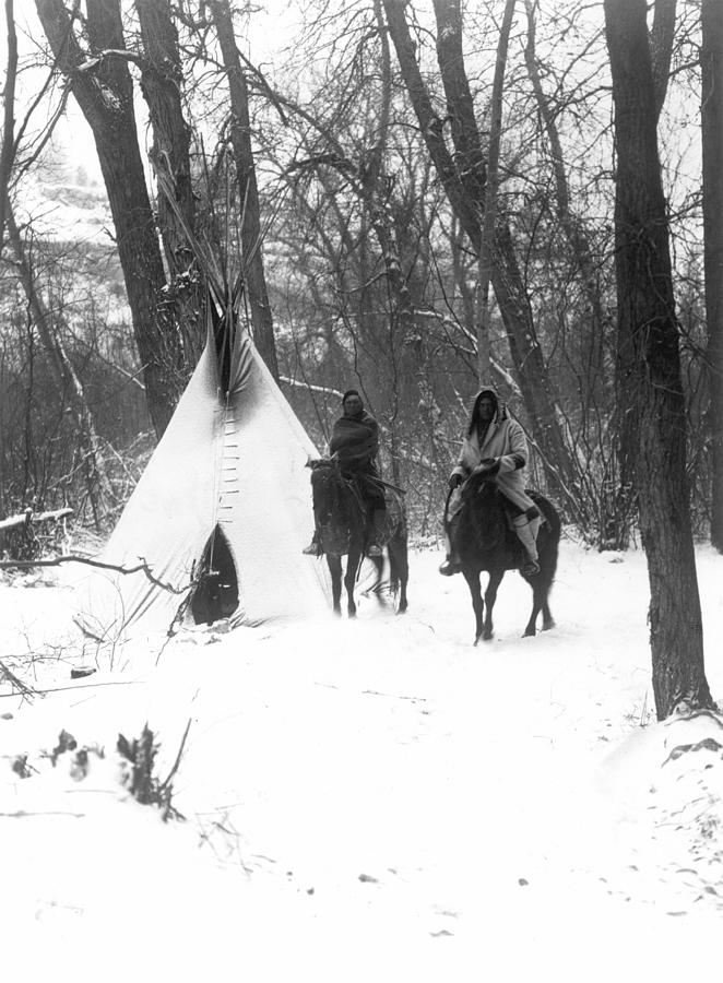Native Americans Winter Camp, 1908 Photograph by Granger