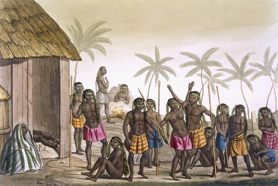 Zaire Drawing - Native Funeral Service Near Luanda by Felice Campi