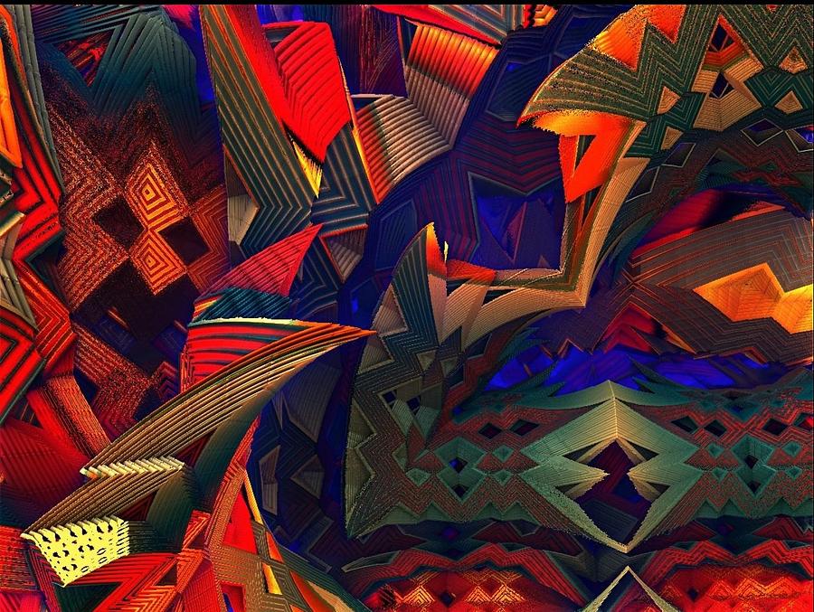 Abstract Digital Art - Native rug by Paul Deforrest