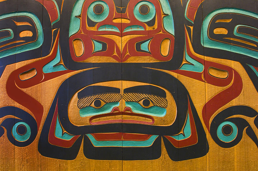 Native Tlingit Carving At The Juneau Photograph by Ron Sanford