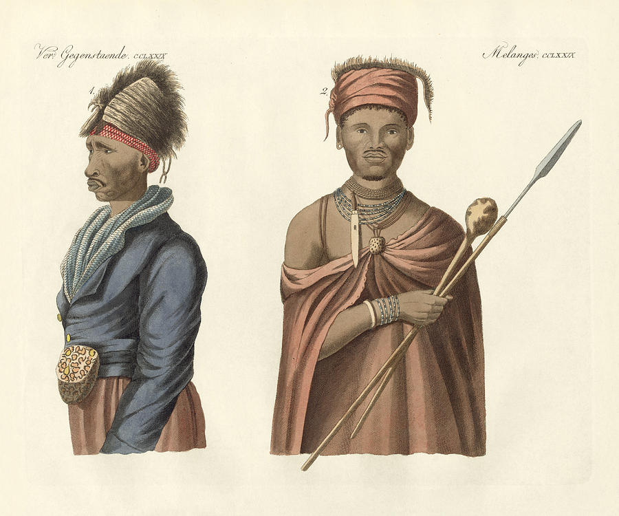 Natives of South Africa Drawing by Splendid Art Prints - Fine Art America